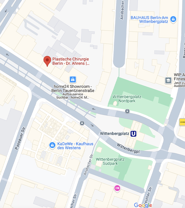 Anfahrt Praxis Plastische Chirurgie Berlin, AesthetiCum, Dr. Ahrens